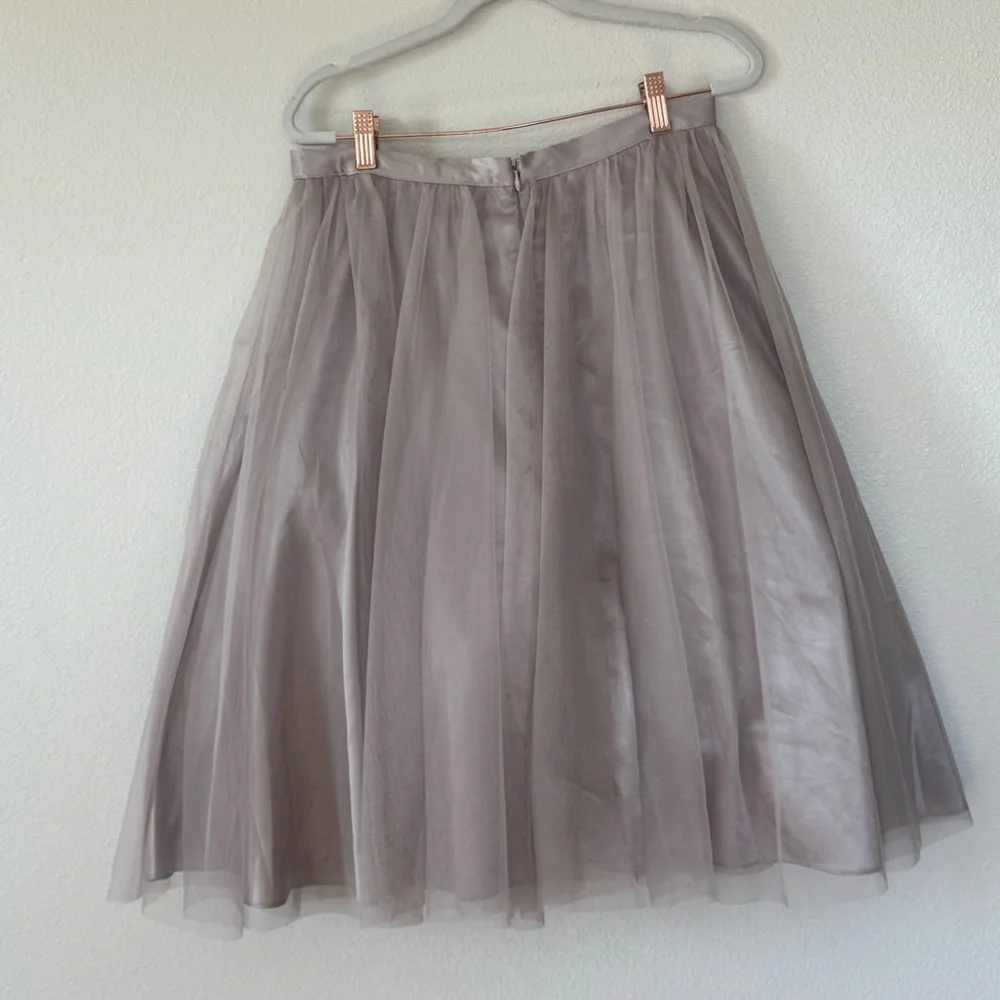 Marina Taupe Layered Tulle Ballerina Midi Skirt Beige Neutral Size M Medium - Picture 3 of 8